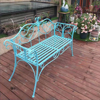 Stilvolle Schmiedeeisen-Sofa-Doppelbank für Park, Garten, Balkon, Terrasse, Lounge-Stuhl im amerikanischen Landhausstil, zerlegbar