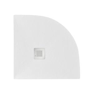 Receveur de douche d'angle Serenity Modern 100x100cm blanc en acier inoxydable et résine acrylique pour salle de bain et usage hôtelier - Product Image 1