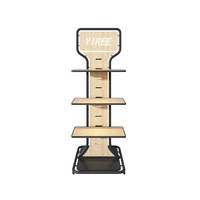 Logo beautys supply étagères d'épicerie à cadre en acier gondole en bois rayonnages de magasin de détail supports pour présentoirs de magasins