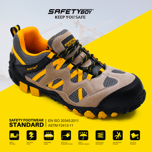 SAFETYBOY <span class=keywords><strong>scarpe</strong></span> di sicurezza da lavoro basse da uomo traspirante in <span class=keywords><strong>pelle</strong></span> <span class=keywords><strong>scamosciata</strong></span> superiore con resistente in gomma Sole punta in acciaio per uso in fabbrica - Product Image 2