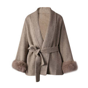 AIMEISI Bestseller: <span class=keywords><strong>Cappotto</strong></span> Invernale Corto in <span class=keywords><strong>Lana</strong></span> a Doppia Faccia con Lacci in Vita, <span class=keywords><strong>Cappotto</strong></span> in Pelliccia di Volpe per <span class=keywords><strong>Donna</strong></span> - Product Image 1