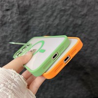 Coque de téléphone magnétique antichoc pour iPhone 15 14 13 12 11 16 17 Pro Max Plus 16E avec support et protection d'objectif en verre