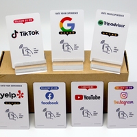 Tarjeta NFC de alta eficiencia con etiqueta inteligente NTAG213 para reseñas de Google en restaurantes, con retroalimentación instantánea y mejora de la calificación a 5 estrellas.