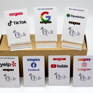 Tarjeta NFC de alta eficiencia con etiqueta inteligente NTAG213 para reseñas de <span class=keywords><strong>Google</strong></span> en restaurantes, con retroalimentación instantánea y mejora de la calificación a 5 estrellas. - Product Image 6