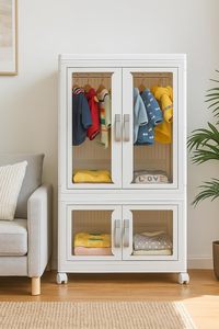 Armario de Almacenamiento <span class=keywords><strong>para</strong></span> <span class=keywords><strong>Ropa</strong></span> de Mascotas, 2 Niveles, Plegable, con Barra <span class=keywords><strong>para</strong></span> Colgar, Ligero, Impermeable, Protección Contra el Polvo, Portátil, <span class=keywords><strong>para</strong></span> <span class=keywords><strong>Perros</strong></span>, Gatos y Otras Mascotas - Product Image 5