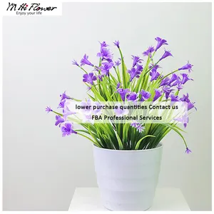 Non-Fading Plastic Flowers High Quality Artificial Bouquet Small Bonsai With Pots Outdoor Garden Decoration Artificial Flowers