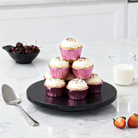 Support à gâteau rotatif en marbre de luxe Plateau à gâteau Dessert Snack Plateau de service pour fête de mariage ou réunion de famille