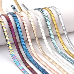 1 brin de perles Tila rectangulaires en <span class=keywords><strong>hématite</strong></span> multicolores, revêtues, 5*1mm, à double trou, pour la fabrication de bijoux et de bracelets - Product Image 2
