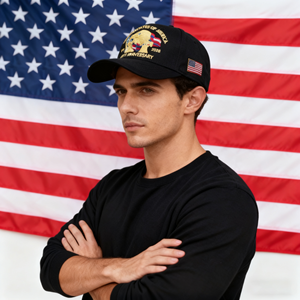 Cappellino da Baseball Patriottico Regolabile con Bandiera USA Ricamata e Aquila Calva per il 250° Anniversario degli Stati Uniti - Product Image 2