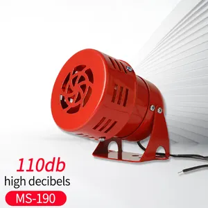 Ms190 소형 금속 바람 나사 전기 윙윙 거리는 화재 경보 빨간 모터 사이렌 110dB