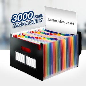 Fast Delivery School Office Stationery Multi-color 24 Pockets A4 Paper Plastic rainbow <strong>Expanding</strong> <strong>File</strong> <strong>Folder</strong> Manufacturer - Product Image 3