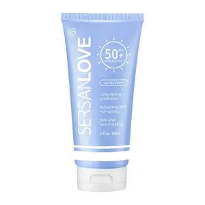 2024 formula OEM private label eco friendly after sun aloe vera spf50 cream Foundation Moisturizing body sunscreen lotion