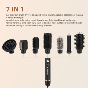 Brosse à cheveux polyvalente détachable 6 en 1 avec logo personnalisé Brosse à boucler et sèche-cheveux avec ion - Product Image 4