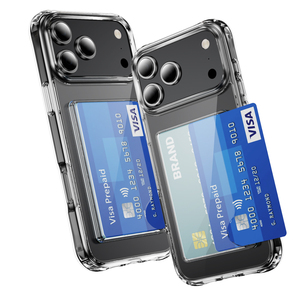 Ốp lưng ví trong suốt có khe đựng thẻ cho iPhone 17 Pro Max 16E 15 14 Plus 17 Air 13 12, chống sốc, chất liệu acrylic cứng trong suốt - Product Image 4