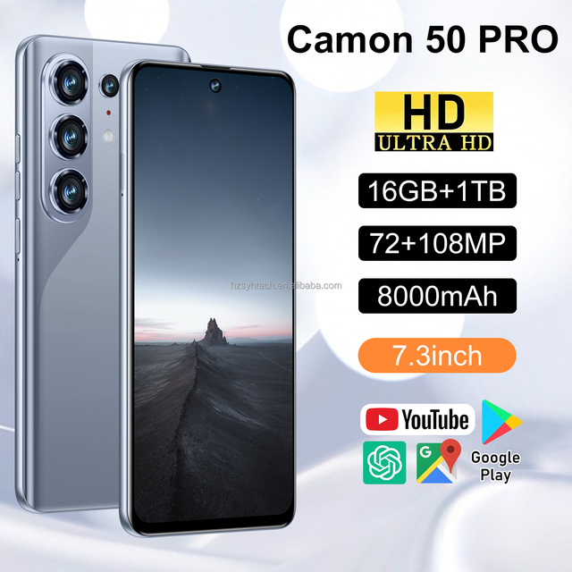 Best Selling Camon 50 Pro 16GB RAM 5G Smartphone 7.3 Inch Android15 Dual SIM Face Unlock GPS Navigation Daily Use Mobile Phone