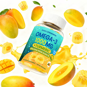 ビーガン向け天然オメガ<span class=keywords><strong>3</strong></span>グミ 1000mg + ターメリック・魚油代替品（大人用）藻類DHA 600mg EPA 300mg配合 - Product Image 6