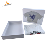 Boîte d'emballage rigide en carton personnalisée avec logo de marque imprimé, écologique, haut de gamme, pour t-shirt, chaussettes, foulard en soie, cadeau