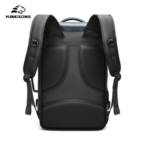 Kingsons Men's Waterproof Business <b>Backpack</b> <b>Black</b> Large Capacity Laptop Compartment Everyday Use - Product Image 2
