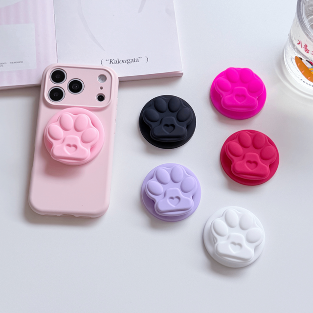 For Cat Paw Magnetic for Silicone Phone Grip Stand Cartoon Candy Color Portable Lazy Holder for Couples