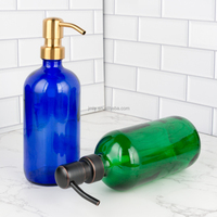 Bouteille de gel douche en verre avec pompe distributeur de savon liquide, format 28/2CC, pour shampoing, emballage en verre, acceptant la personnalisation ODM