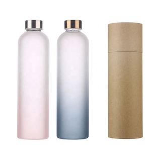 Nueva Botella de Agua Tritan de 1 Litro SIN BPA 2025 con Tapas Doradas, Botella de Agua con Acabado Arenado Degradado - Product Image 2