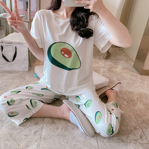 Pigiama Traspirante per <span class=keywords><strong>Donna</strong></span>, Set di <span class=keywords><strong>Abbigliamento</strong></span> Femminile Stampato in Poliestere, <span class=keywords><strong>Abbigliamento</strong></span> da Casa per Signore e Ragazze, Camicia da <span class=keywords><strong>Notte</strong></span> per Donne - Product Image 2