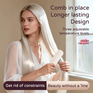 Heated Straightening Comb With <strong>Mini</strong> <strong>Hair</strong> <strong>Straightener</strong> For Fast Smooth Styling And Portable Travel Use - Product Image 2