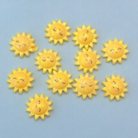 Statuette di girasole in resina simpatico cartone animato con retro piatto fai da te decorazione per gioielli da sposa accessori artigianali