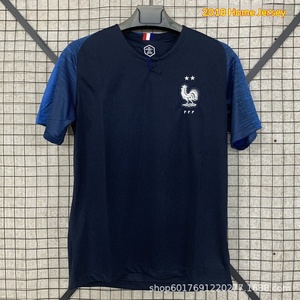 Maglia Retrò della Nazionale Francese <span class=keywords><strong>Serie</strong></span> Maschile <span class=keywords><strong>a</strong></span> Righe con Colletto Alto Manica Lunga o Corta 100% Poliestere Uniforme da Calcio per Tifosi - Product Image 6