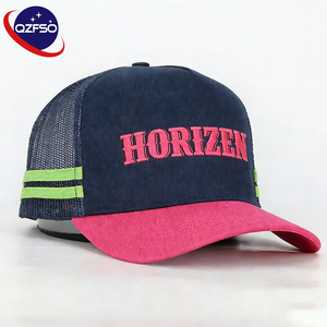 QZFSO Wholesale Custom High Quality Printing logo Summer 6 Panels Camo Baseball Cap Embroidery Mesh Hip Hop Trucker Hats for Men - Product Image 1