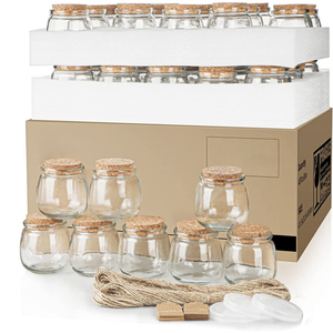 Venta al por Mayor de Frascos de Vidrio para Pudín de 100 ml, Resistentes al Calor y a los Ácidos, con Tapón de Corcho Natural, para Postres Lácteos - Product Image 6