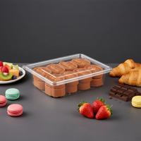 Barquettes rectangulaires en plastique PET pour biscuits, desserts, pâtisseries, emballages alimentaires, contenants pour pain, desserts, boîtes durables