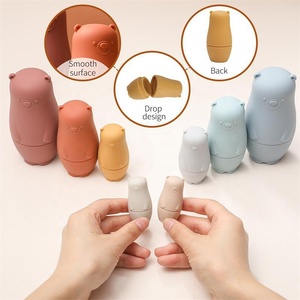Muñeca de anidación de silicona Montessori, juguetes apilables para niños pequeños, venta al por mayor - Product Image 3