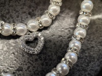Nouveau collier élégant et réglable pour chat et chien, décoré de cristaux en forme de cœur, confortable et imperméable