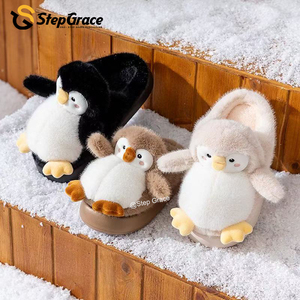 Women's Penguin Animal Slippers – Cozy Fuzzy Plush House Shoes, Warm Winter Indoor Slippers - View #14