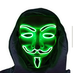 V-mascarilla para disfraz de Vendetta, máscara luminosa de <span class=keywords><strong>Guy</strong></span> Fawkes, de neón, para Halloween - Product Image 2
