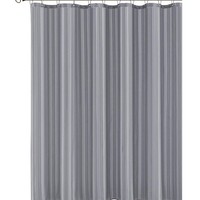 Rideau de douche en polyester rayé gris classique épaissi bain imperméable oeillets décoratifs en acier inoxydable