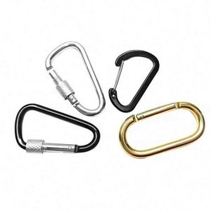 Porte-clés en aluminium en forme de D avec logo personnalisé, mousqueton pour la randonnée, le camping et les activités de plein air - Product Image 2