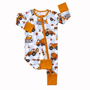 <span class=keywords><strong>Pijama</strong></span> de Bambú Certificado por CPC para Bebés Recién Nacidos, Mono con Cremallera Doble y Manoplas Plegables - Product Image 4
