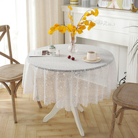 Nappes rondes en dentelle en gros, nappes de table à thé de couleur unie, simples et élégantes pour la décoration d'événements à domicile