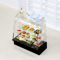 Porte coulissante miniature en résine 1/6 1/12 pour maison de poupée Art Déco, modèle de vitrine à gâteaux Dim Sum, décoration