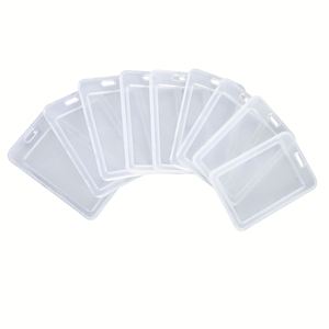 X527 Full Covered Hard <b>Plastic</b> Pp Clear Translucent Vertical <b>Id</b> Badge <b>Card</b> <b>Holder</b> - Product Image 4