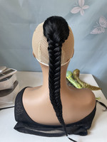 Extension de cheveux synthétique tressée, lisse et soyeuse, ondulée, 40 cm, queue de cheval à clip, 72g, double trame machine, en stock