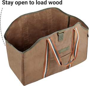 Free Sample Factory-specific pricing for manufacturers extra-large, waxed canvas firewood <b>log</b> <b>carrier</b> bag for outdoor use - Product Image 5
