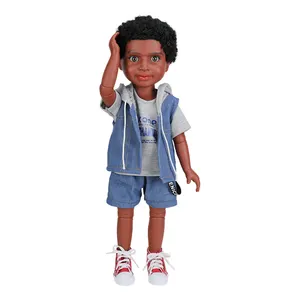 china Manufacturers handmade VINYL BALL-JOINTED Africa America boys realistic black doll for kids