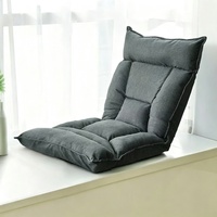 Fauteuil de sol moderne pliable pour baie vitrée, avec dossier inclinable individuel et coussin de siège confortable, idéal pour balcon, chambre et pour se reposer au sol