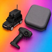 Voiture RC à l'échelle 1:64 rapide avec caméra WiFi HD 720P FPV, télécommande 2.4G, contrôle par application, régulateur de vitesse 3 vitesses, lumières LED, étui de rangement, cadeau pour enfants