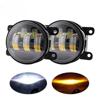 Feux antibrouillard LED de 4 pouces 50W Rond Feux antibrouillard bicolores Feux antibrouillard avant de voiture pour véhicules tout-terrain 4X4 Accessoires automobiles
