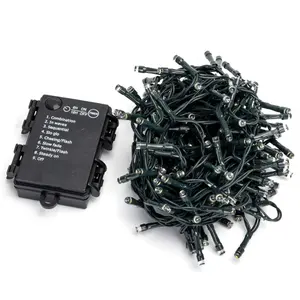 Catena di luci LED con batteria 3AA, 200 LED luminosi, 0,3m+10m, 5cm tra gli LED, IP44, diversi modi di lampeggio, per - Product Image 2