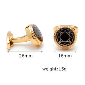 Chemise Homme Vintage Française à la Mode Boutons de Manchette en Métal Émail Laiton Chemise Casual Business Boutons de Manchette pour Hommes - Product Image 3